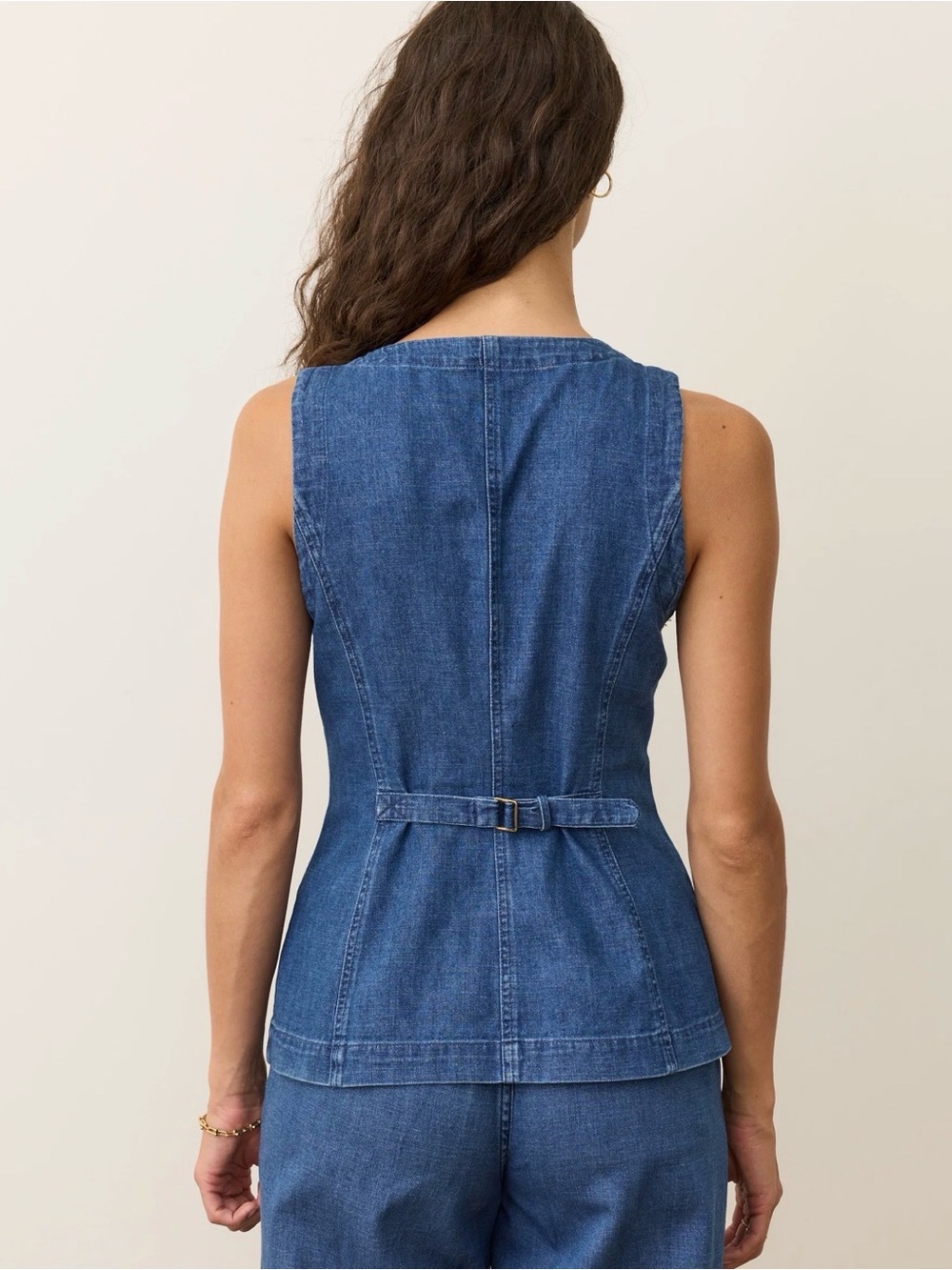 Marine Layer Denim “Charlie Longline” Vest - Picture 10 of 12